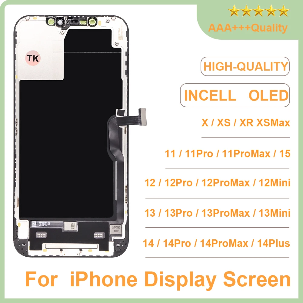 OLED для iPhone X XR XS Max ЖК-дисплей Incell для iphone 11 12 13 Pro Max 13 Mini 14 Plus 15 OLED-дисплей с дигитайзером в сборе OLED для iPhone X XR XS Max ЖК-дисплей Incell для iphone 11 12 13 Pro Max 13 Mini 14 Plus 15 OLED-дисплей с дигитайзером в сборе
