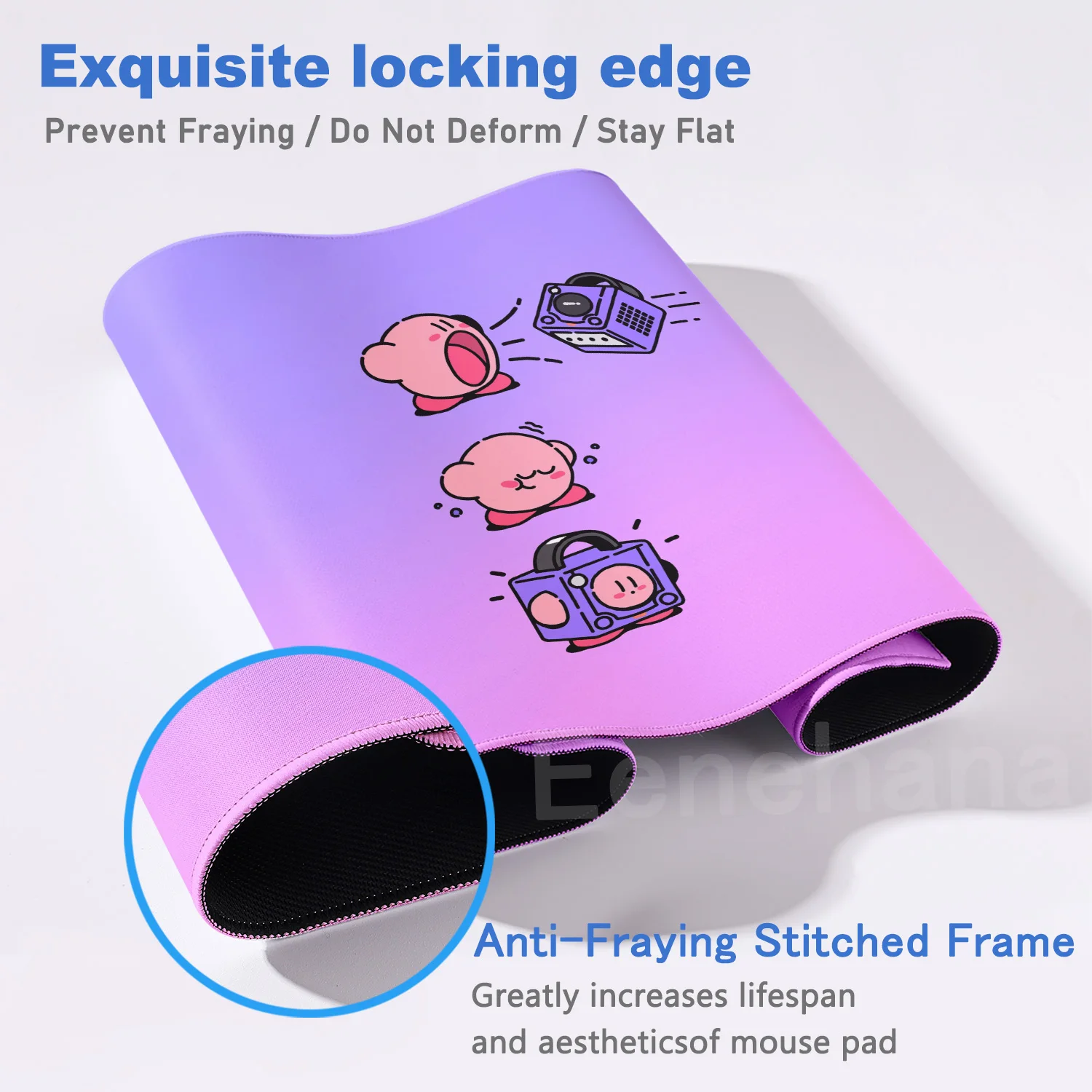 Kawaii oyun aksesuarları pembe yazma pedi için PC bilgisayar masa sevimli k-kirbys Mouse Pad özel cilt masaüstü degrade sümen