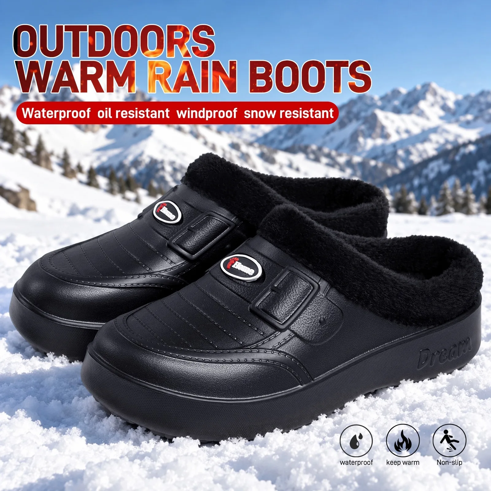 Baumwollschuhe für Herren, Winter, neues Modell mit Plüschfutter und dicker, warmer Baumwollsohle, dicke Sohle, leicht und bequem. – Detail 8