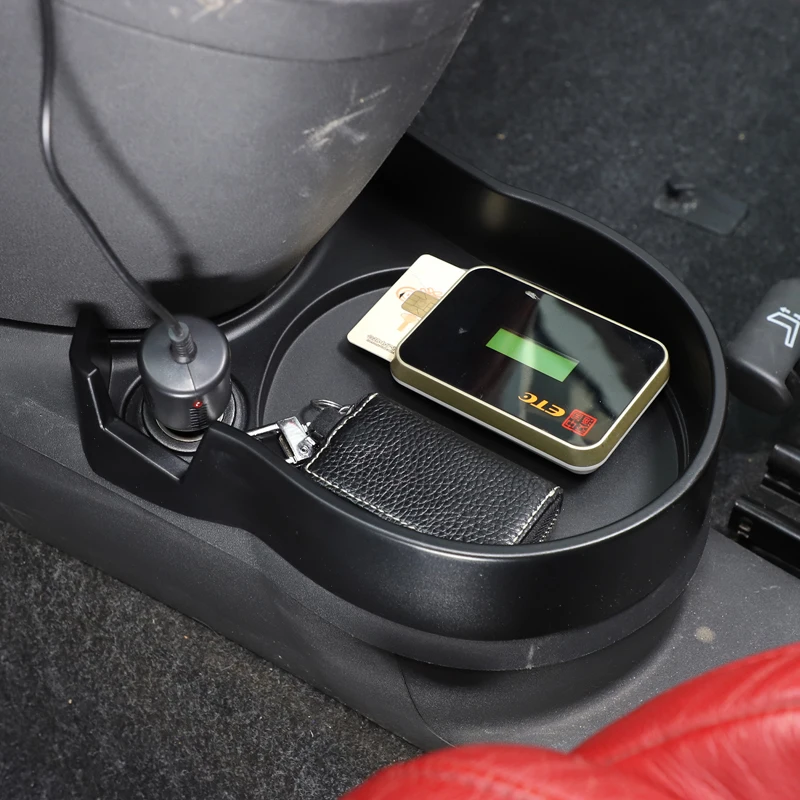 For Fiat 500 2007-2015 Car Center Console Cup Holder Storage Box Multifunctional Phone Coin Organizer Tray Car Accessories view 5