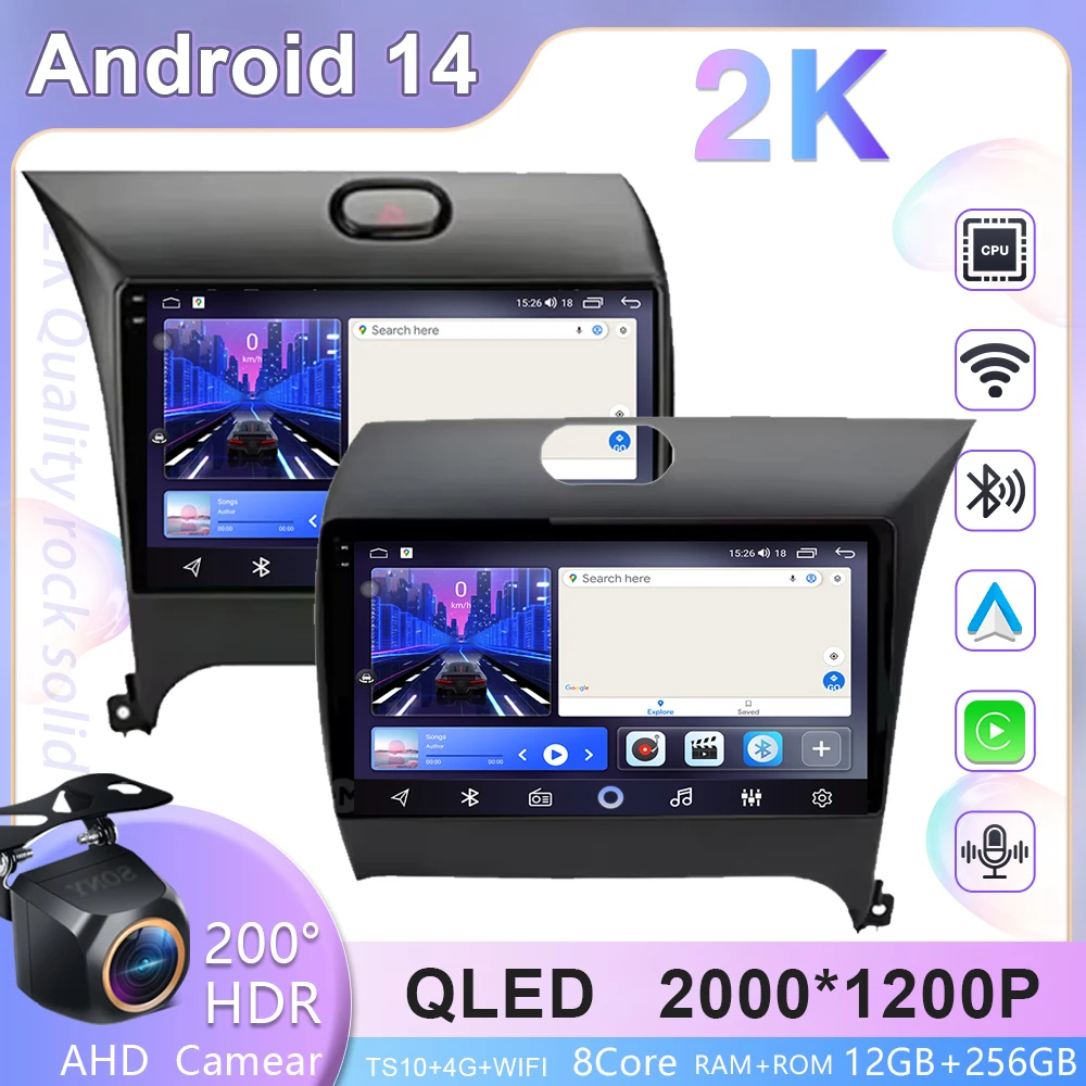 

Android 14 For Kia K3 Cerato 3 Forte 2013-2017 LHD RHD Car Radio 4G Head Unit Multimedia GPS Navigation Video Player Stereo WIFI