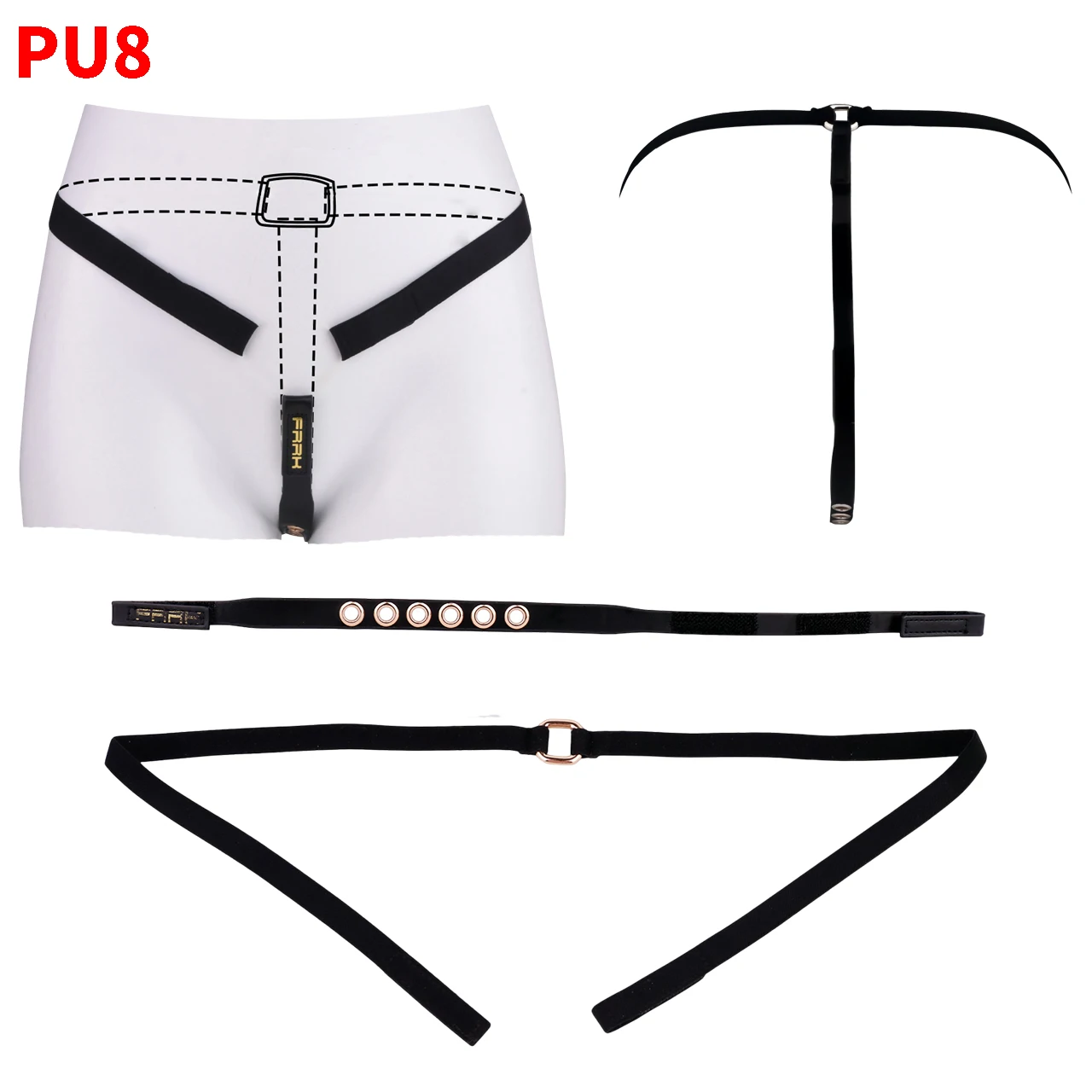 FRRK BDSM Femboy Chastity Belt PU Leather Multi-Style Penis Lock Assisted Restraint T-Pants Adult Game Erotic Accessory For Men image 5