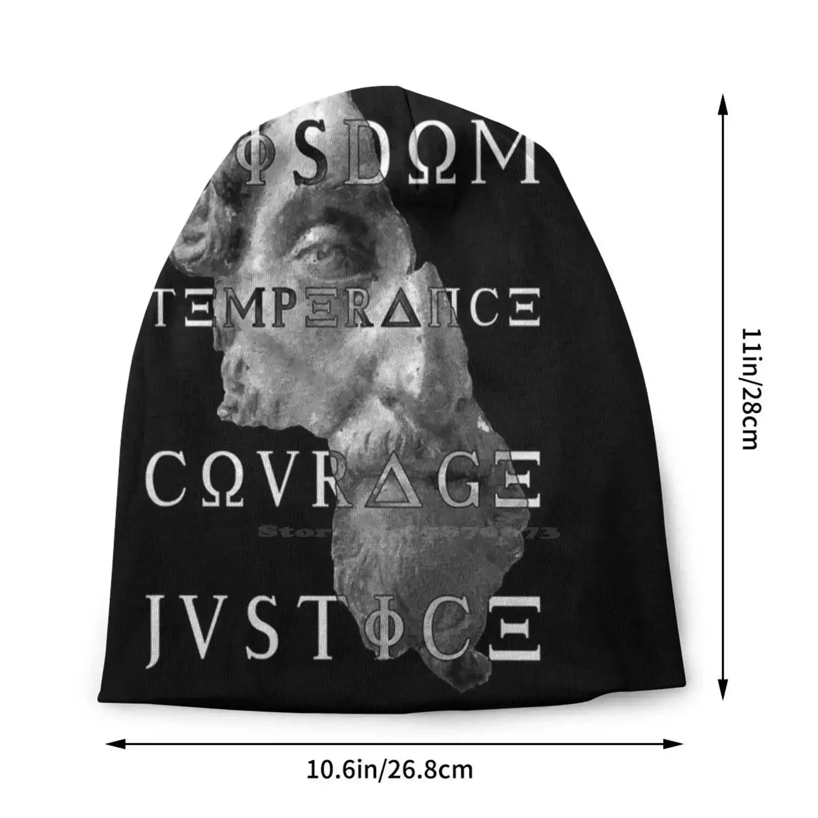 Marcus Virtues Of Stoicism Wisdom Courage Temperance Justice Knitted Hat Warm Beanie Outdoor Caps Temperance Justice Courage 4