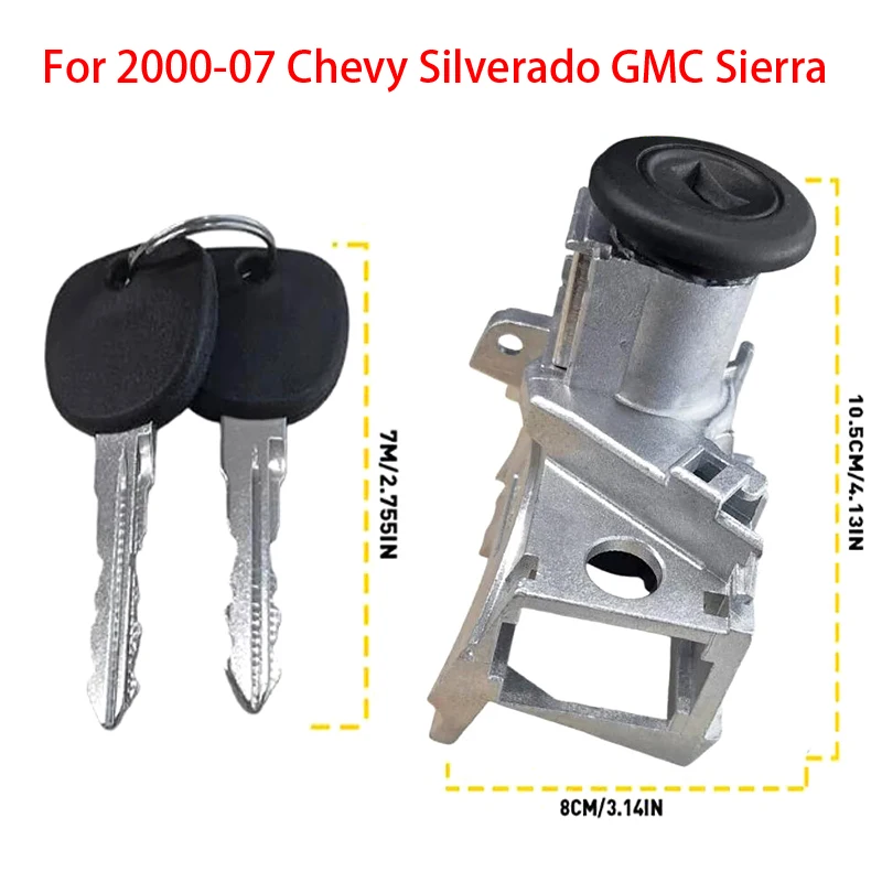Ignition Lock Cylinder Switch & Housing for 2000-07 Chevy Silverado GMC Sierra Ignition Starter Switch Steering Lock Cylinderb