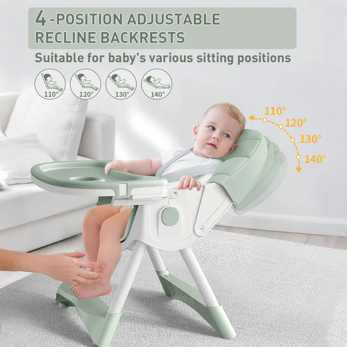 Multifunctional dining chair for folding children, high chair for babies, mobile dining chair for children, camping chair
