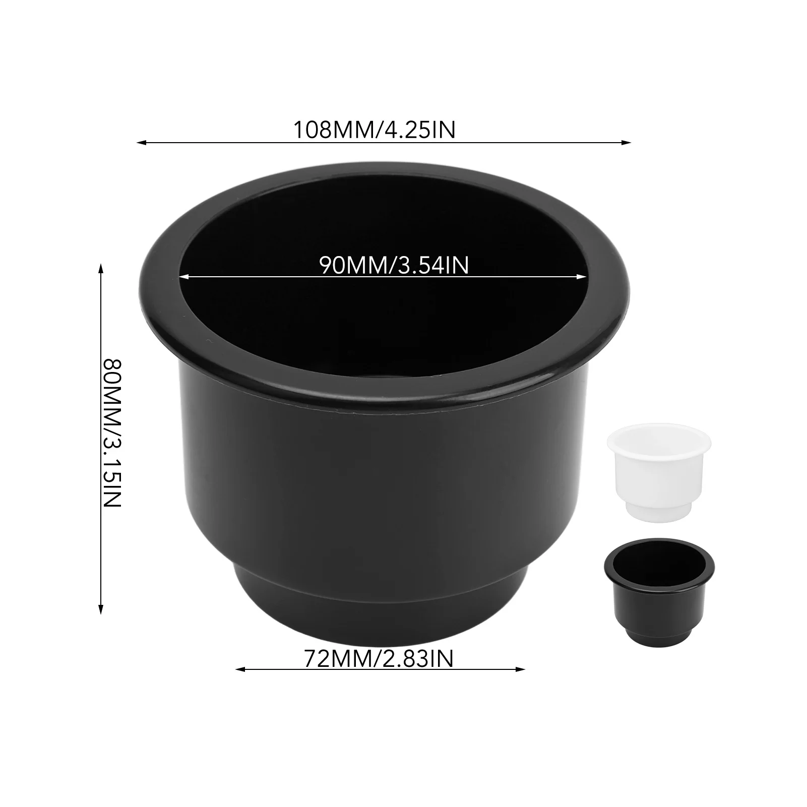 Drop in Cup Holder Easy To Clean Professional Recessed Drink Holder Plastic Widely Used Drain Hole for Truck for Car for Yacht