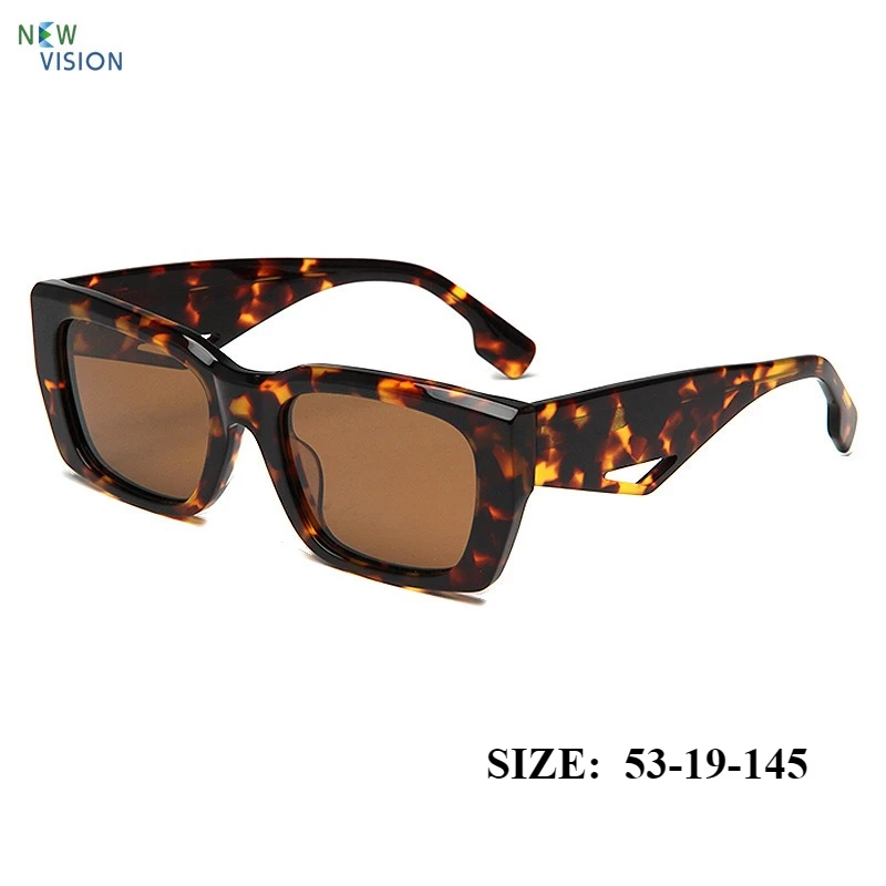 

Новые мужские черепаховые квадратные солнцезащитные очки с коричневыми линзами, модные ретро широкие полые ноги, высококачественные ацетатные солнцезащитные очки для женщин