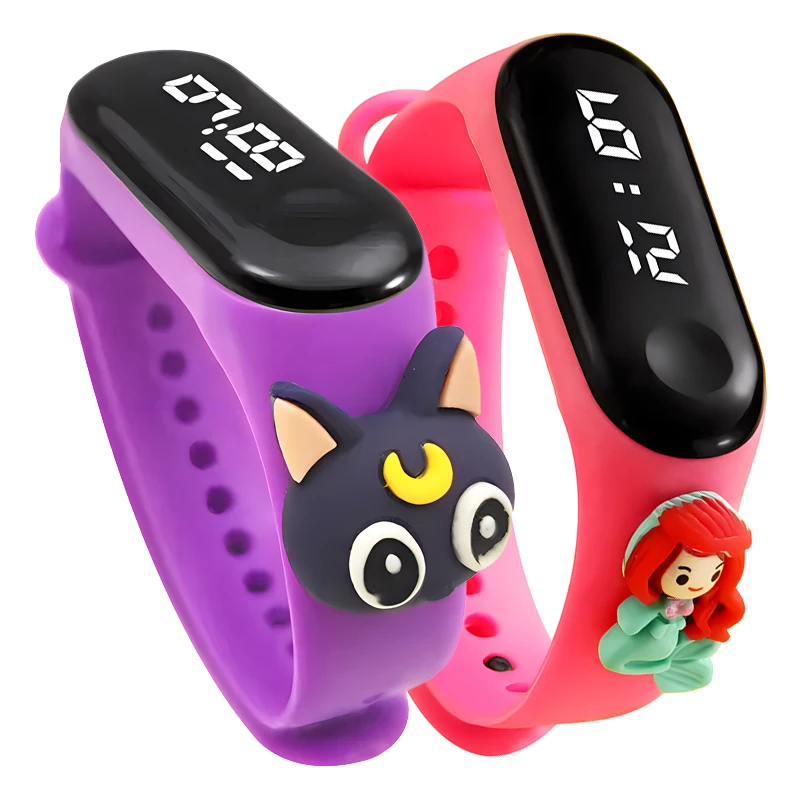 Multi-color Smart Watch For Children Boy Girl Fashion LED Digital Wrist Watches Silicone Strap Kids Waterproof Sport Watch view 3