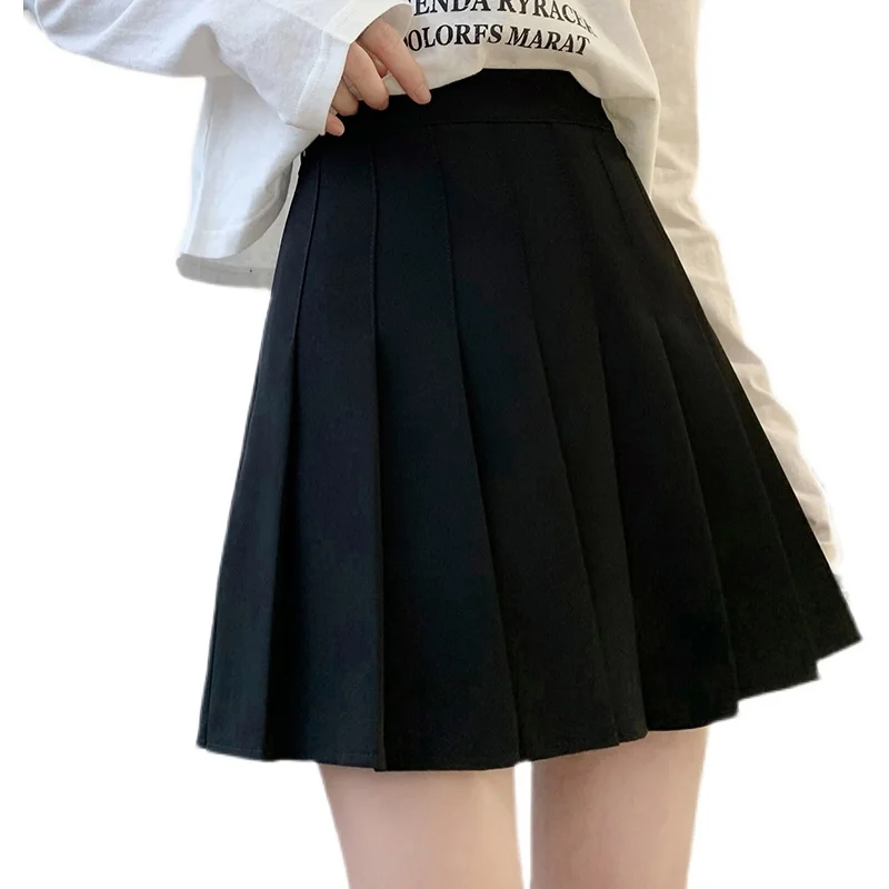 Hoge Taille Plooirok Dames Winter 2025, Nieuwe Bla Anti-Licht Ort Rok Broek Koreaanse Sle Pendelen Pure Kleur