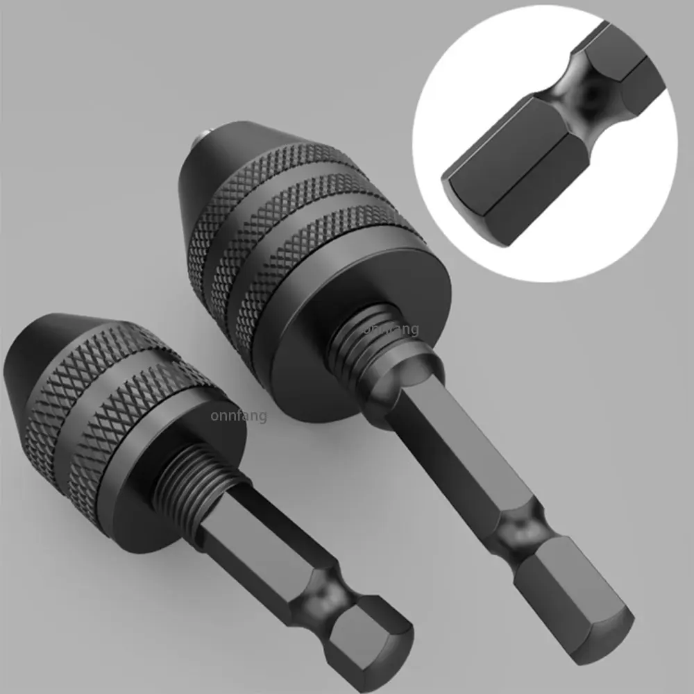 1PC Drill Chuck Keyless Impact Driver Adaptor Hex Round Shank Screwdriver Head Micro Fixture Drill Bits for Electric Grinder