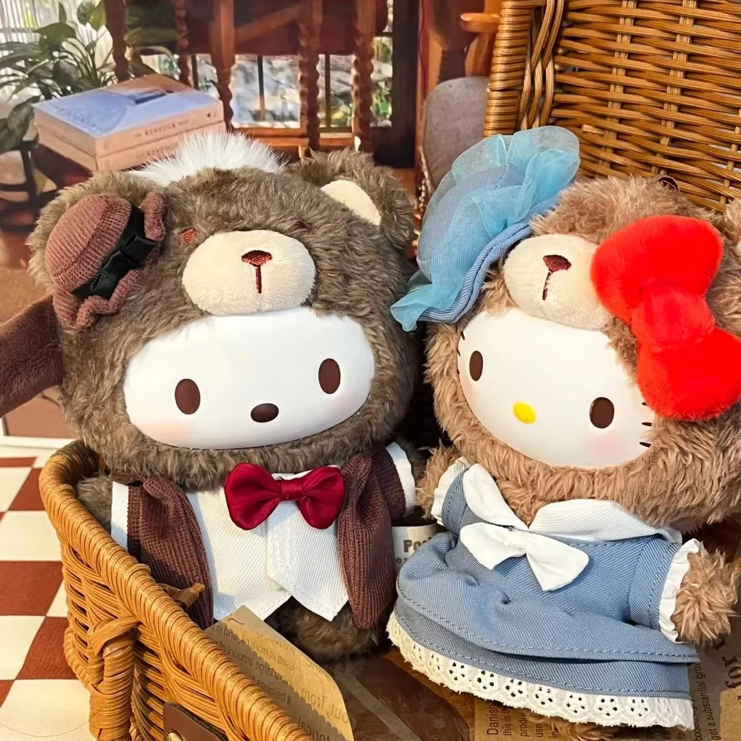 Toptoy Sanrio Hello Kitty Kuromi Vinyl Plush Doll England Afternoon Tea Themed Hanging Ornament Collectible Trendy Blind Box Toy