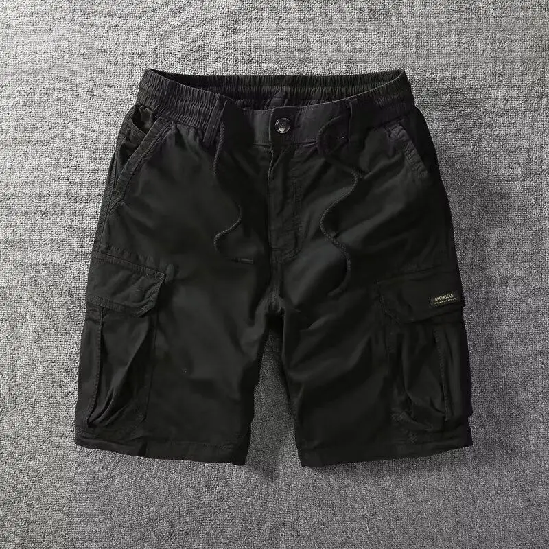 Fashion 2026 Retro Multi-pocket Casual Tooling Men's Short Pants Brand Loose Wear-resistant Ruffian Handsome Hiking Cargo Shorts
