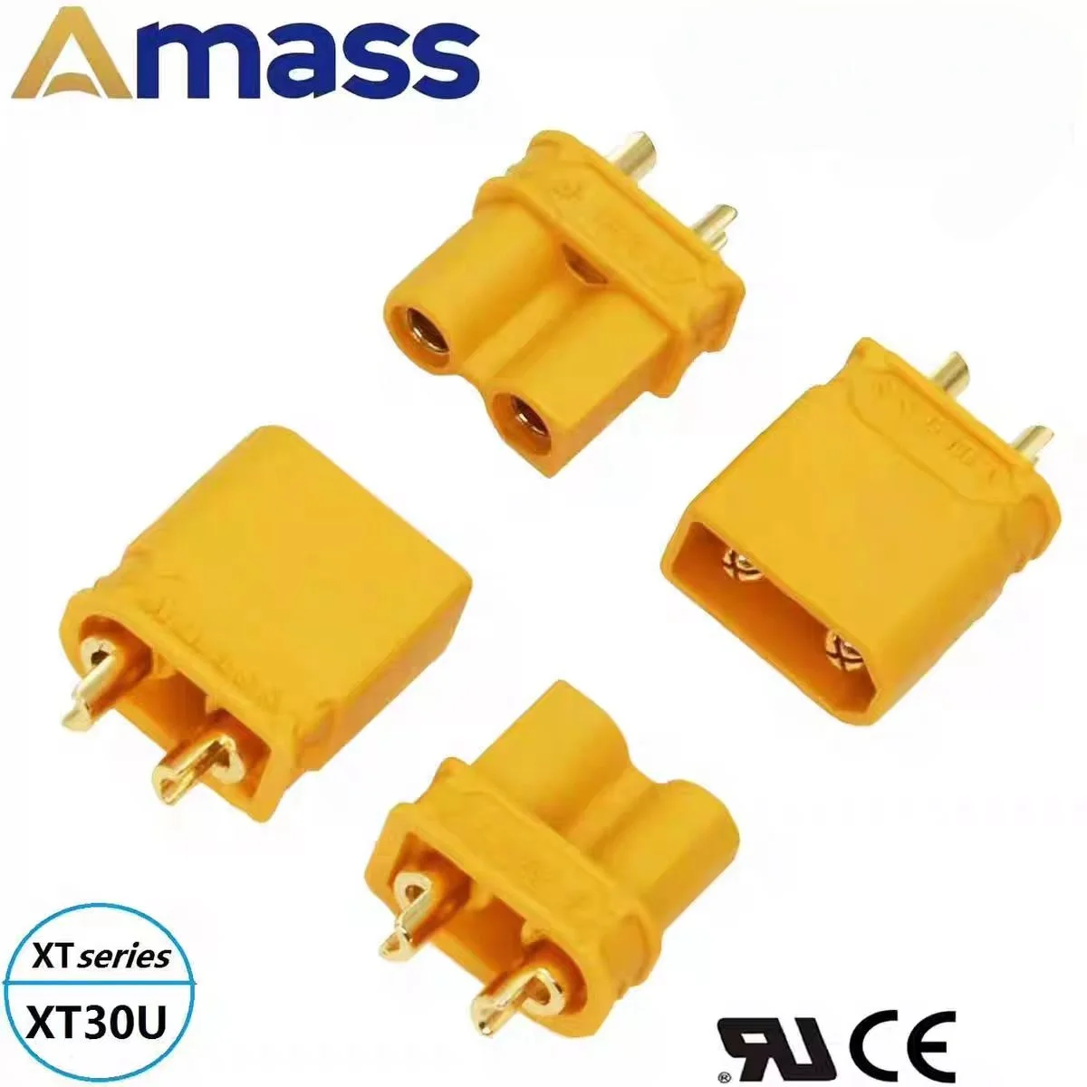 5Pcs/Lot Xt30U-F Female Xt30U-M Male Model Aircraft Power Battery Safety Gold-Plated Plug Socket Connector Amass Original Genuine Product
