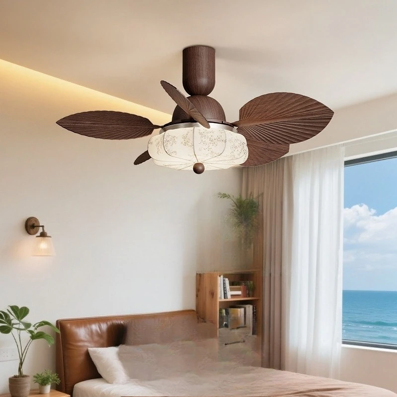 RetroCeiling Fan with Lights, Silent DC Motor Chandelier FanLight, Modern Indoor Lighting Fixture for LivingRoom Bedroom Kitchen