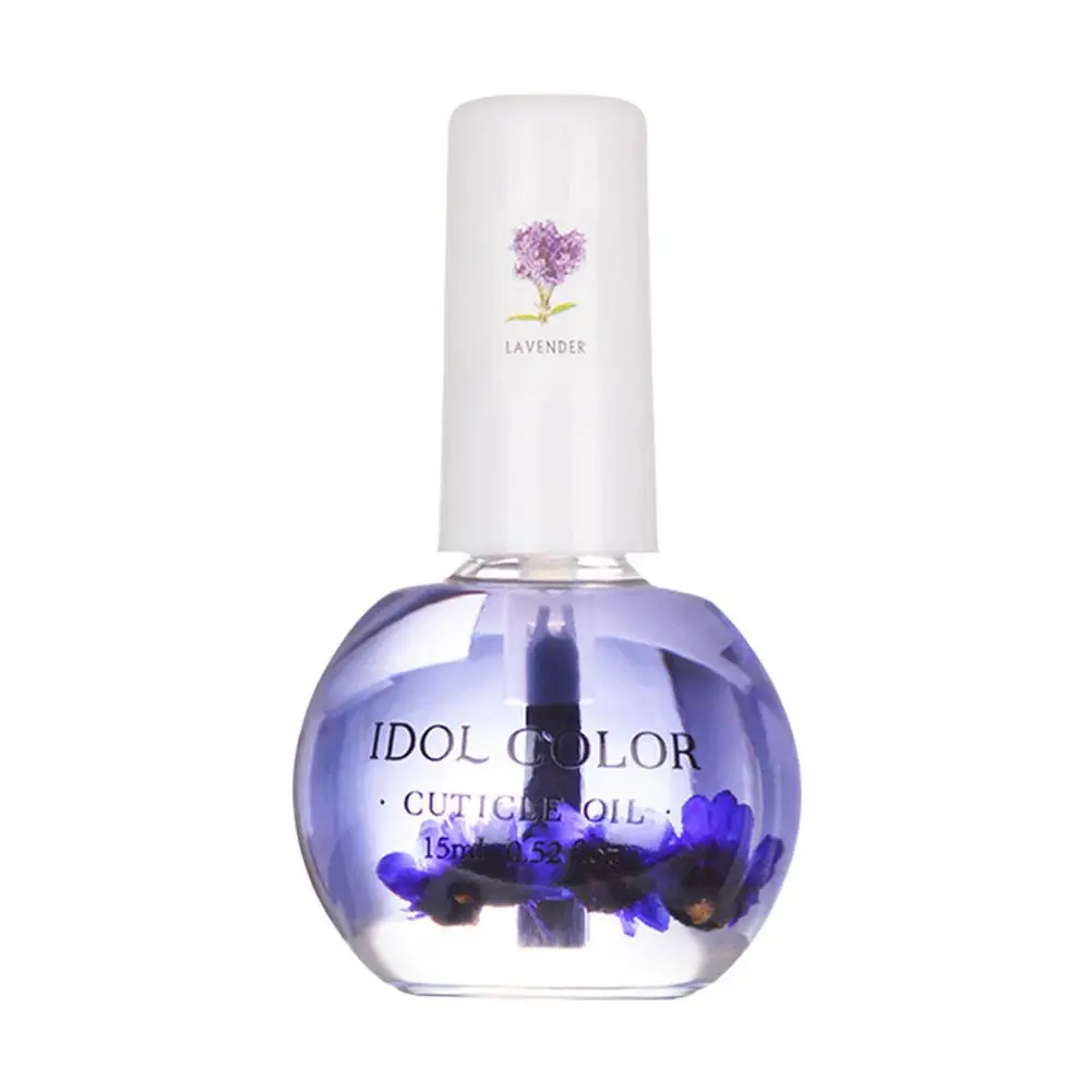 Nieuwe 15ml Nagelriemolie met Gedroogde Bloem Voeding Olie Verzachten Cuticle Revitalizer Olie Nagellak Voeding Olie voor Wo F8H6