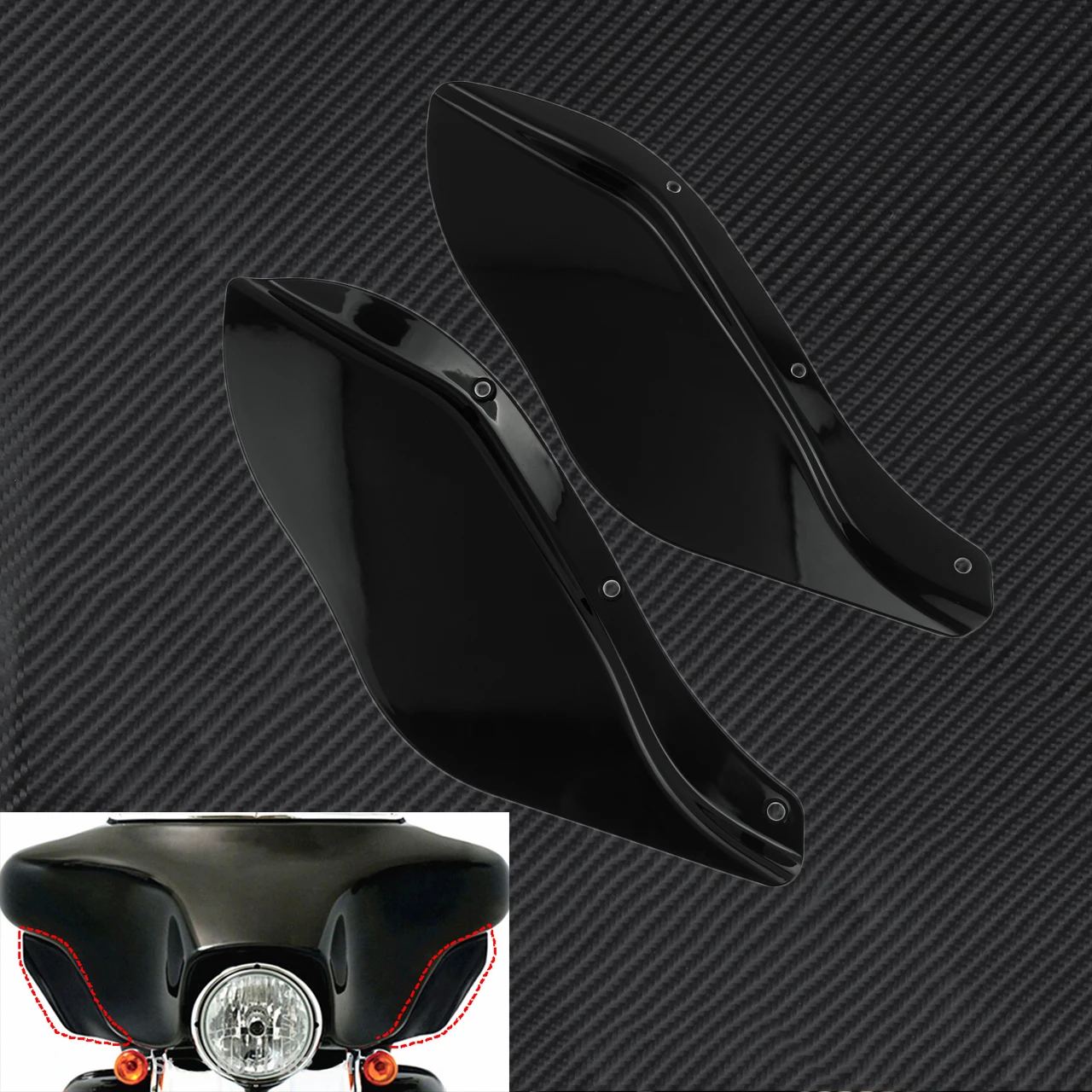 Motorrad Batwing Luftabweiser Verkleidung Seite Windschutzscheibe Kunststoff Für Harley Touring Street Glide Road King Electra FLHR FLHT FLHX 1996-2013