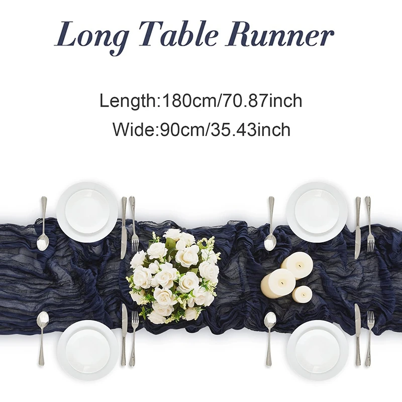 90*180cm Käsetuch Bohemian Polyester Tisch läufer, plissierte atmos phä rische Tisch läufer, Home Esstisch Zimmer Hochzeit Dekor