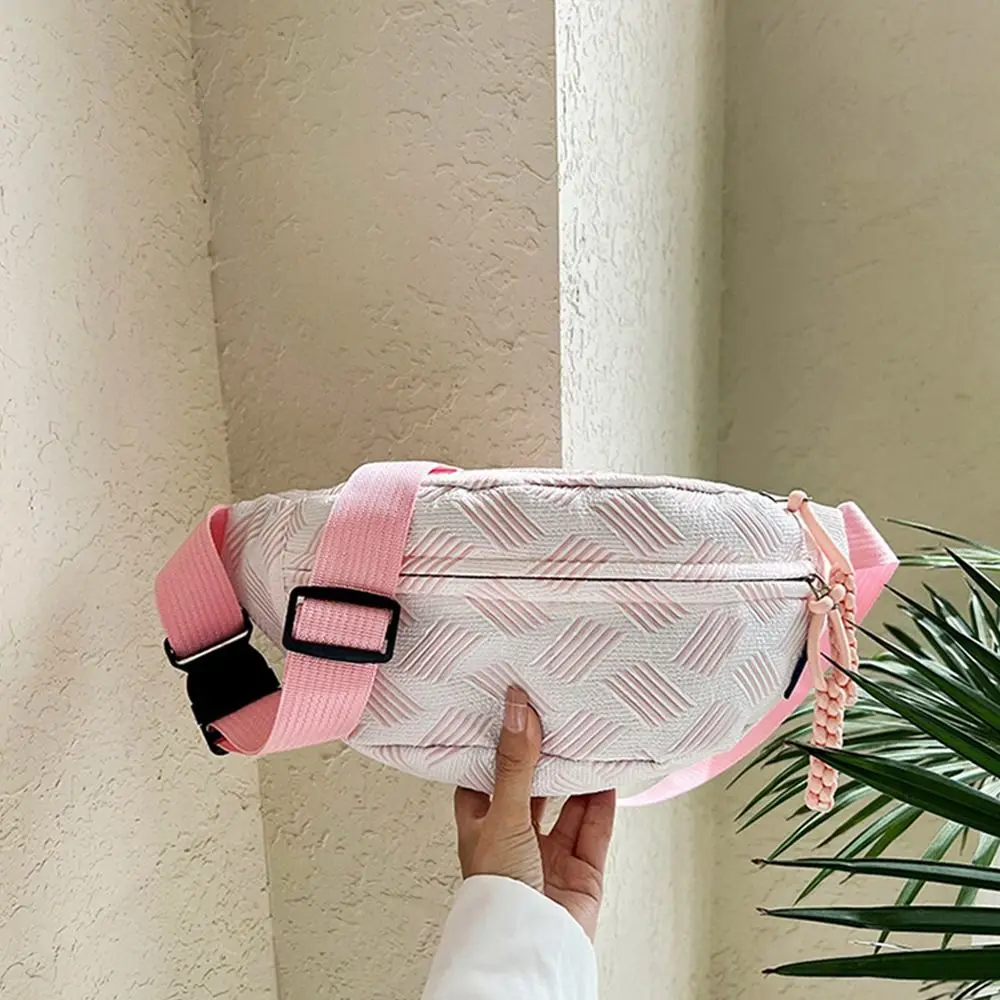 Bolso de cintura de Color liso para mujer y niña, a la moda de lona bandolera, bolsos de pecho