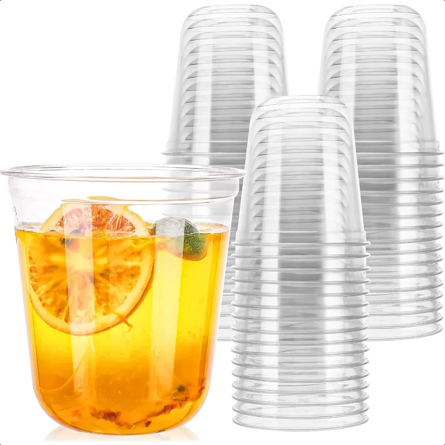 

12oz Steml GlassesPET Drinking Cups Cold Party Clear Plastic Wine Glasses for Parties Birthday Wedding Meeting Christmas Part