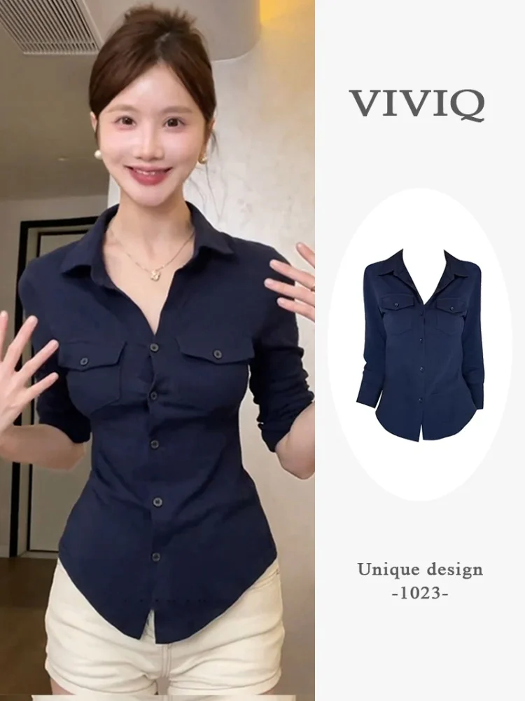 

Elegant Long Sleeve Shirt Women's Sexy Slim Fit Collar Korean Style Versatile Top Breathable Comfortable Korean Fashion