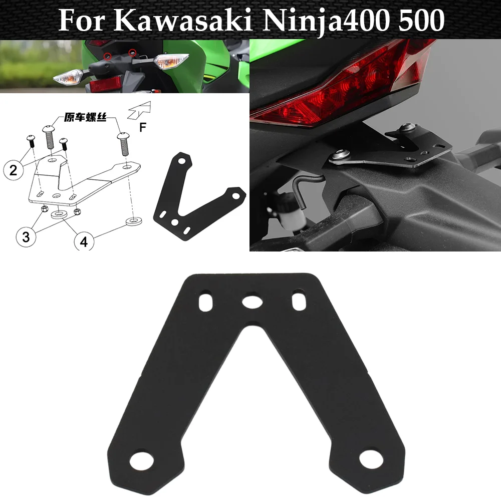 For Kawasaki Ninja 400 500 2018-2023 2024 2026 Rear DVR Data Logger GPS Navigation Bracket Holder Stand NINJA400 Ninja500