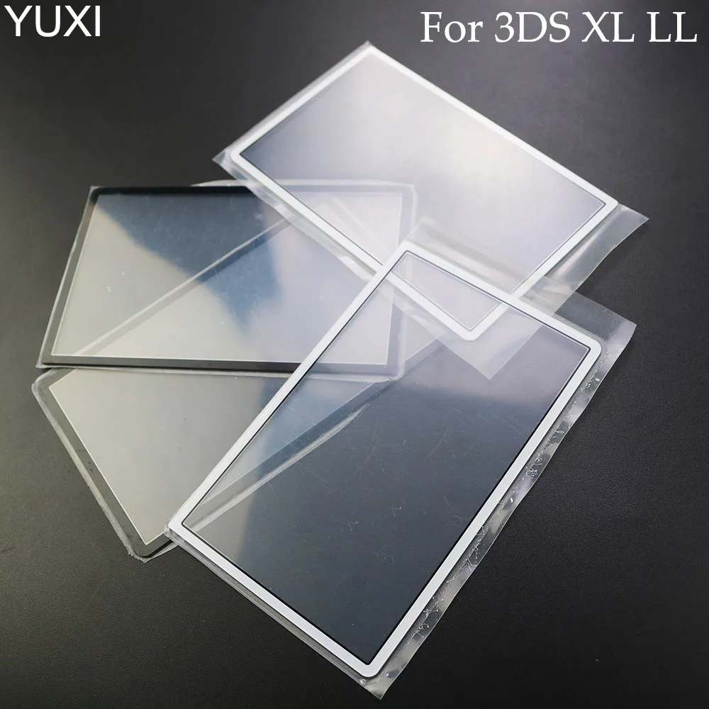 YUXI 10PC For 3DS XL LL Black White Top Upper Screen Frame Lens Cover LCD Screen Protector Panel