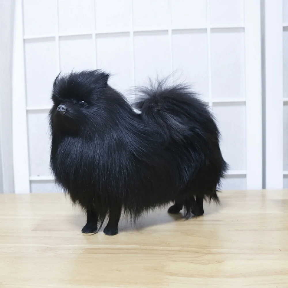 Simulation Pomeranian dog model about 22x7x19cm,polyethylene&furs furry dog handicraft props,home decoration gift p0789