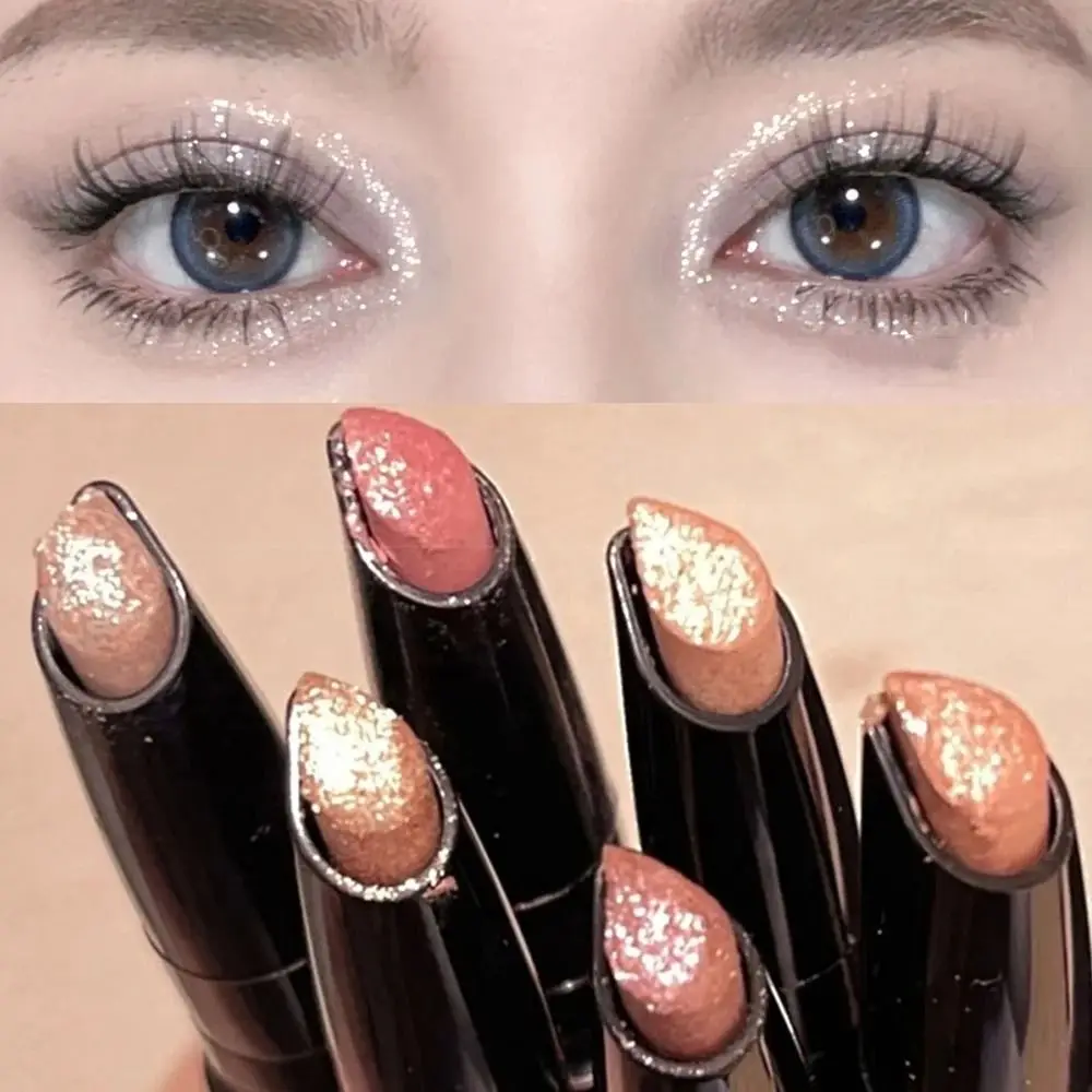 Makeup Glittering Eyeshadow Pencil Long lasting Shiny Eyeshadow Stick Diamond Pearlescent Eyeshadow Crayon for Women
