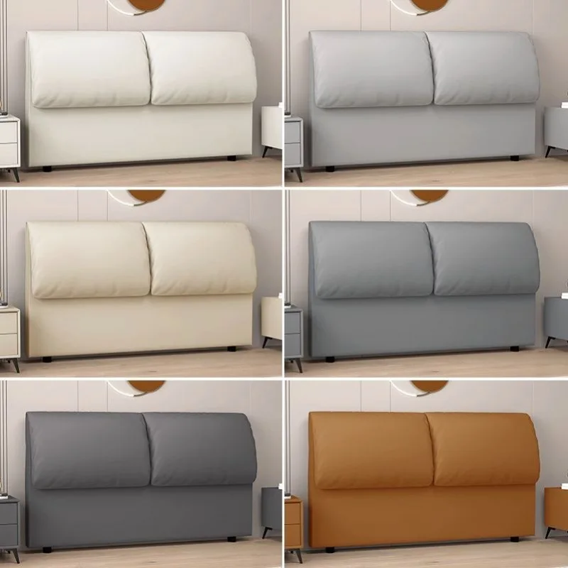 Cream wind elephant ears bedside soft bag backrest all solid wood floor headboard simple 1.5 meters soft bag bedside