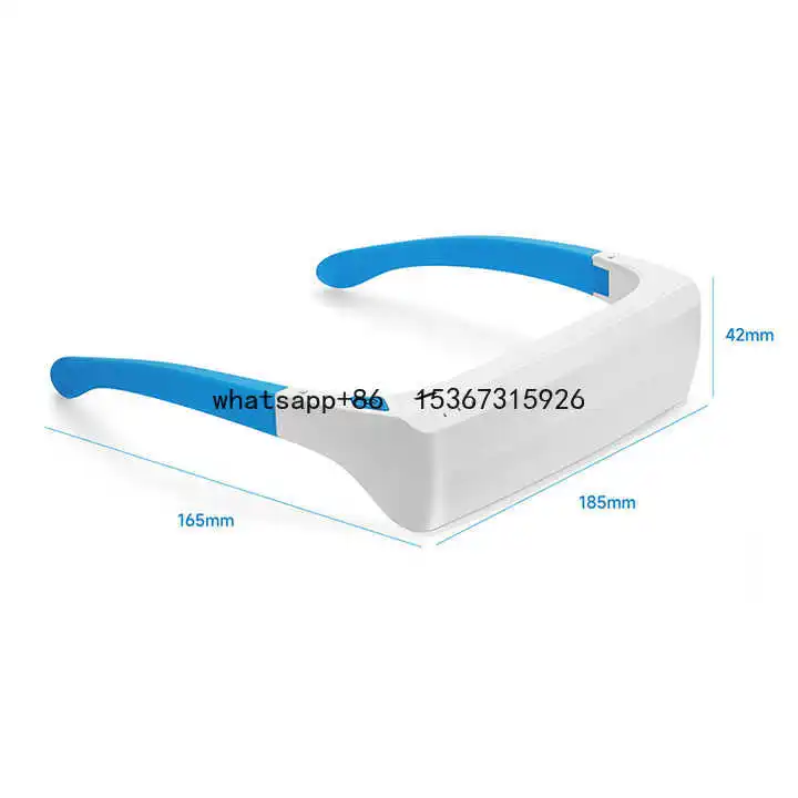 blue light wearable built-in battery led light anti motion sickness medical therapy glasses SAD Phototherapy glasses