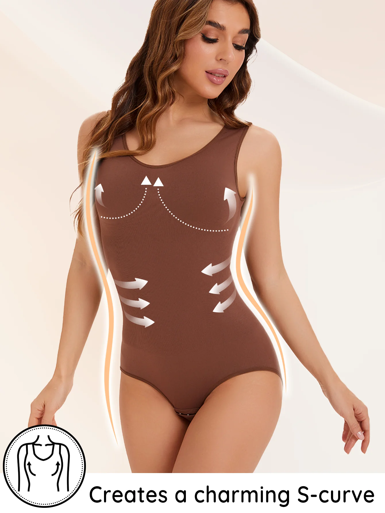 Women's Wide Strap Hip-hugging Shapewear Slimming Bodysuit Corset Reducing Body Shaper Underwear Tummy Control Panties Briefs
