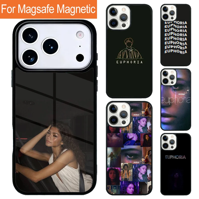 Coque de téléphone magnétique sans fil Euphoria inspirée de la série TV américaine pour iPhone 17 Pro 16 15 13 12 11 Pro Max Air 14 Plus avec MagSafe