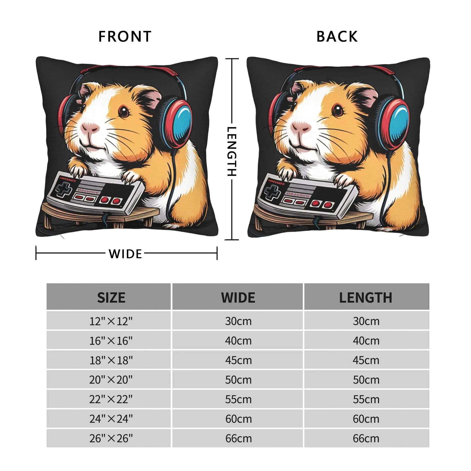 Guinea Pig Gamer Video Gaming Animal Rodent Love Pillowcases  Cute Funny Pillow Case For Sofa Home Decoration Comfy Pillow Cover