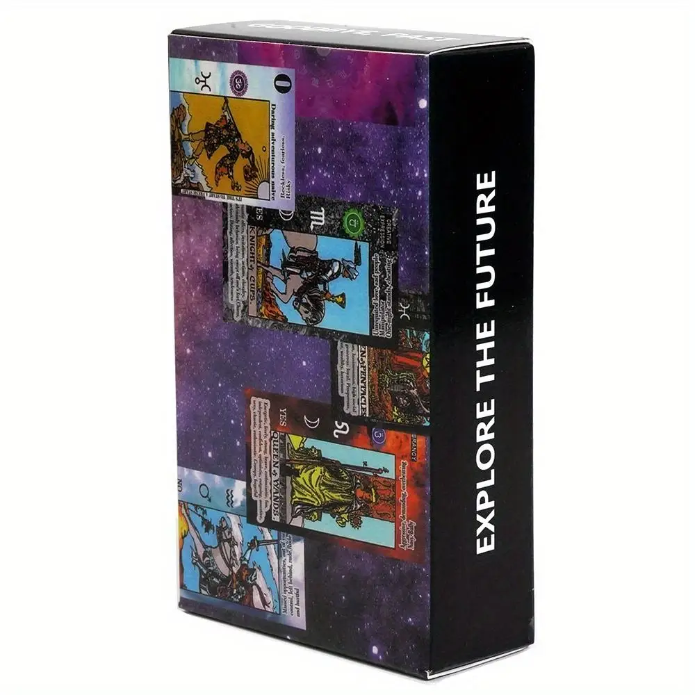 Carte dei tarocchi di apprendimento Esplora il futuro Carte dei tarocchi Gioco da tavolo per feste Gioco di predizione della fortuna delle carte del destino