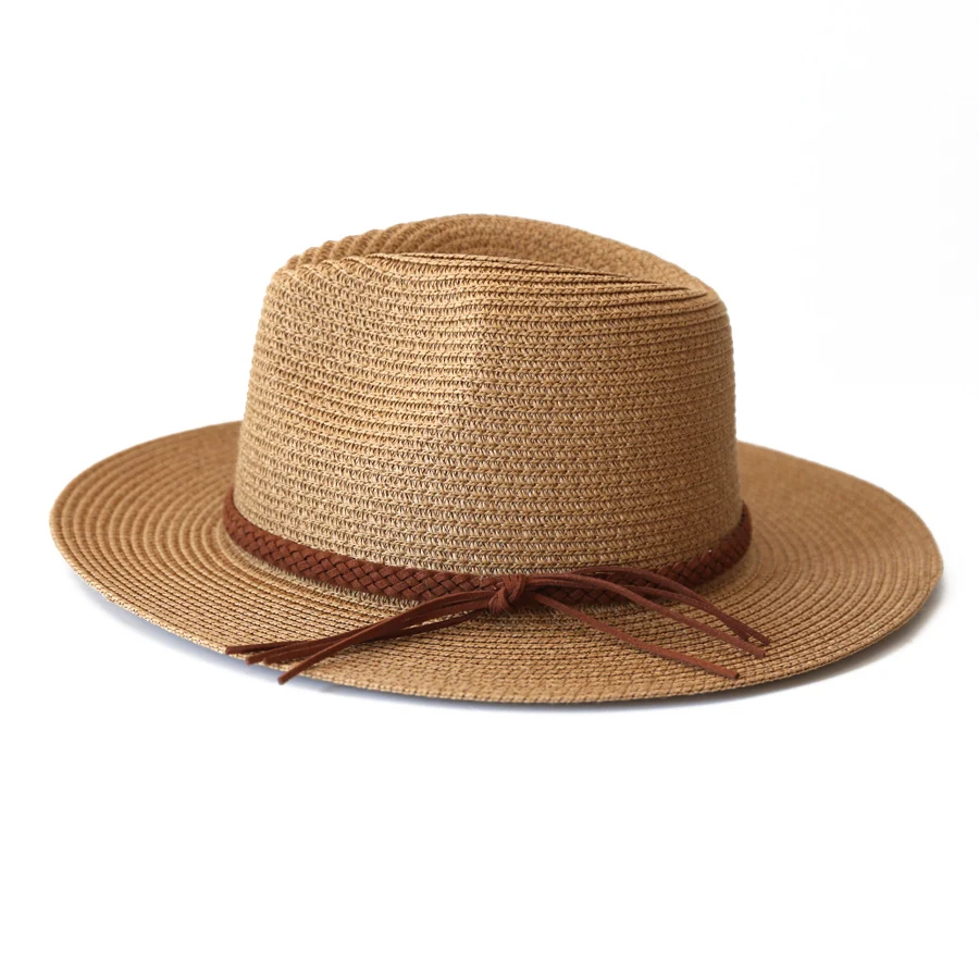 Damen Herren Strohhut mit breiter Krempe, Fedora, Sommer, Strand, UV-Schutz, Sonnenhut, UPF-Strohhut für Damen – Detail 10