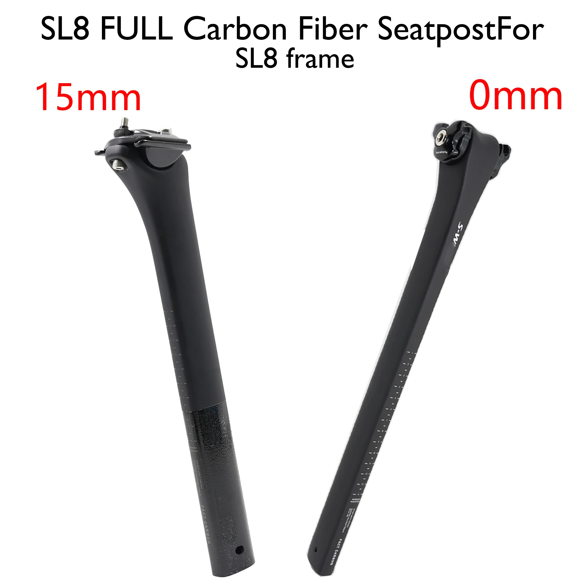 

Lightweight Carbon Road Bike SL8 Seatpost 380mm Length 0mm/15m Offset Black Matte Finish for Racing And Performance Cycling
