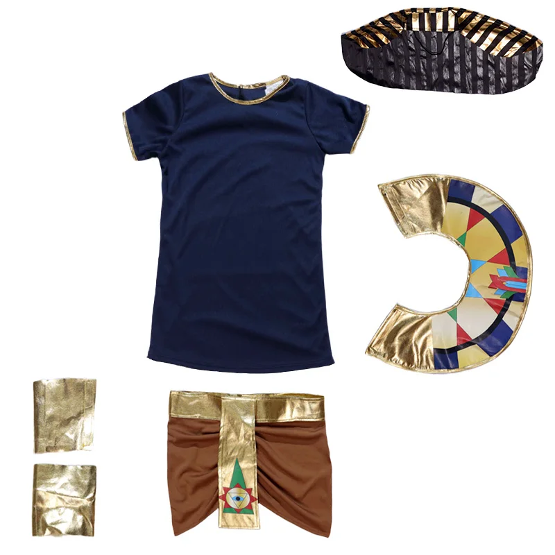 Children's Egyptian Pharaoh Costume Cleopatra Prince Princess Anime Cosplay Party School Event Costume Props view 5