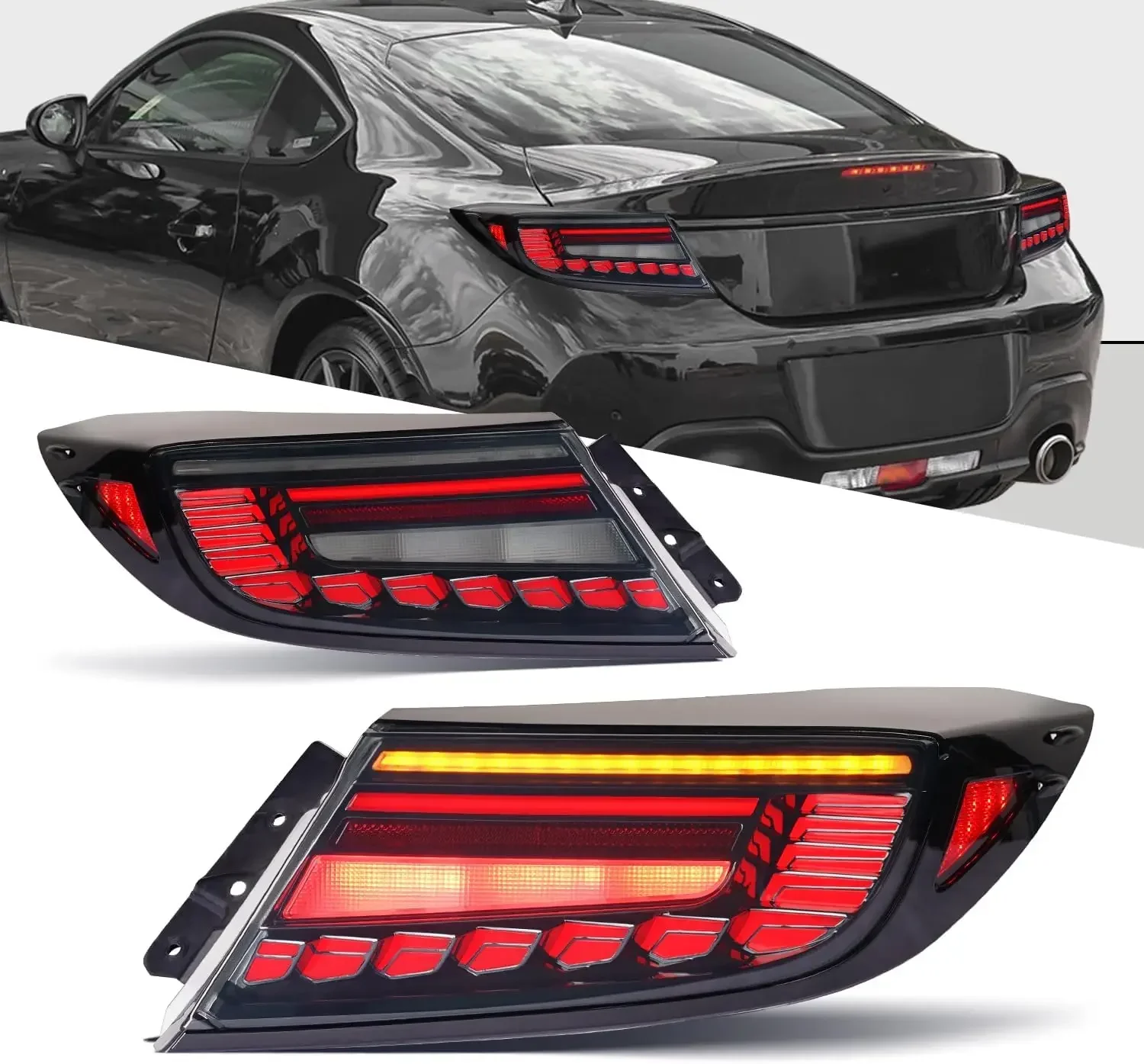 LED Tail Lights For Toyota GR86 Subaru BRZ 2022 2023 Start Up Animation Sequential Turn Signals Rear Lamps