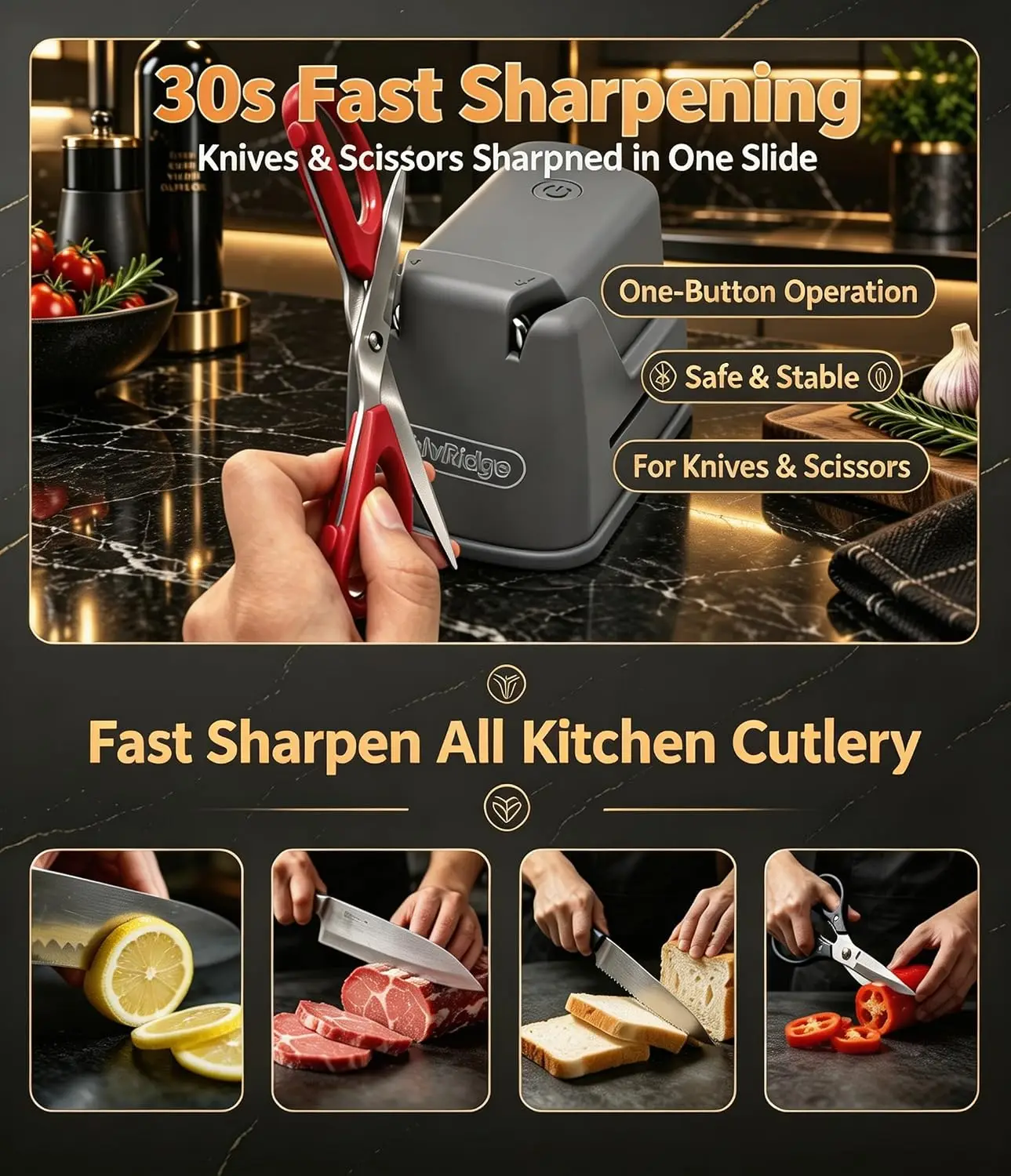 Fixed-angle Knife Sharpener, Upgraded Finely Adjust The Sharpening Angle Professional Knife Sharpener, 360° Rotating Knife Sets