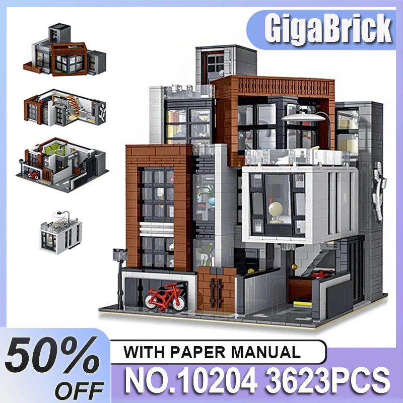 

XMORK 10204 Подробная Корея Современная Вилла Вид на улицу Строительство MOC Городские формовочные блоки Развивающие игрушки Рождественские подарки для взрослых