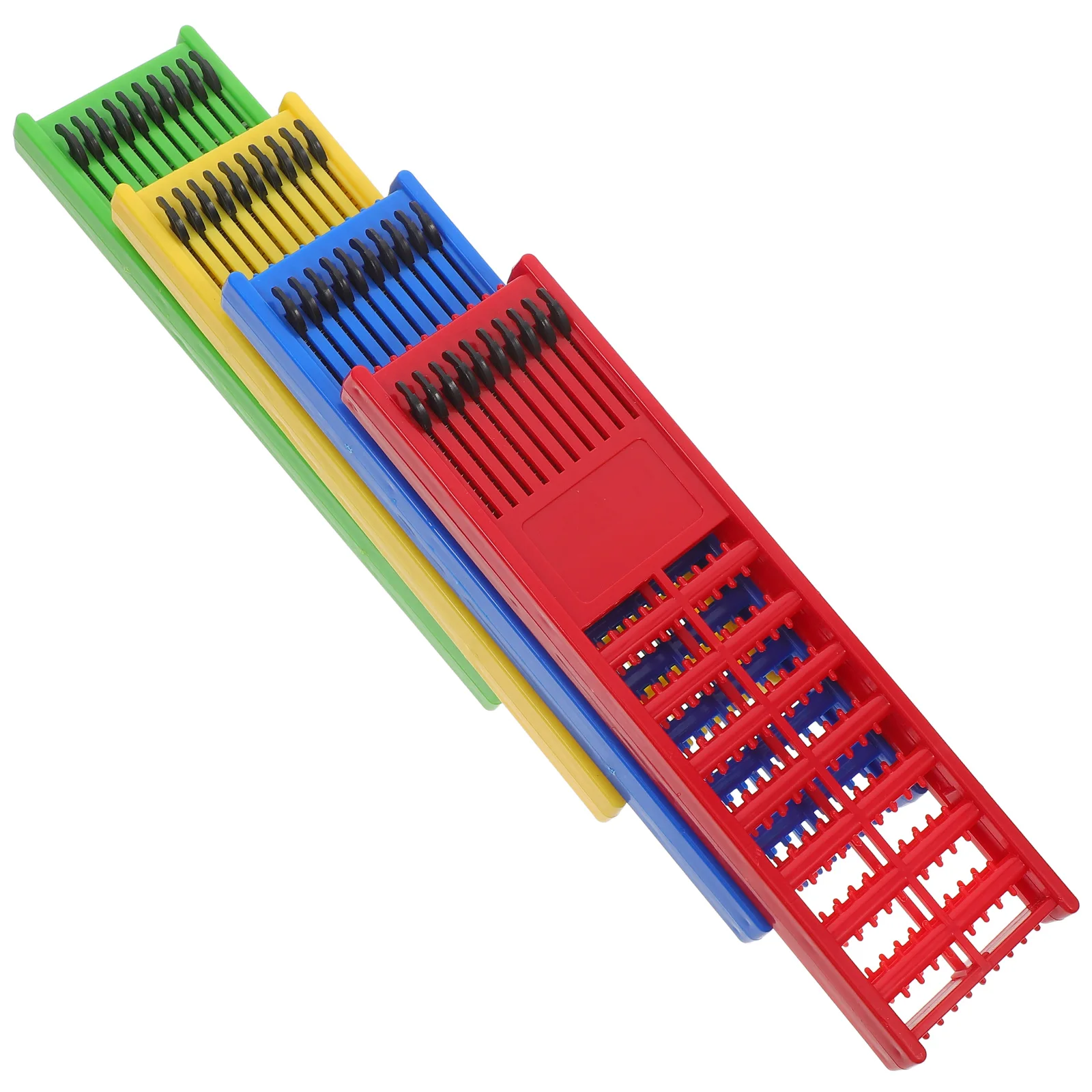 

4pcs Fishing Line Bracket 22cm x 6cm Yellow Red Green Blue Holder for Hooks Rigs Tackle Accessories Leader Storage Organizer