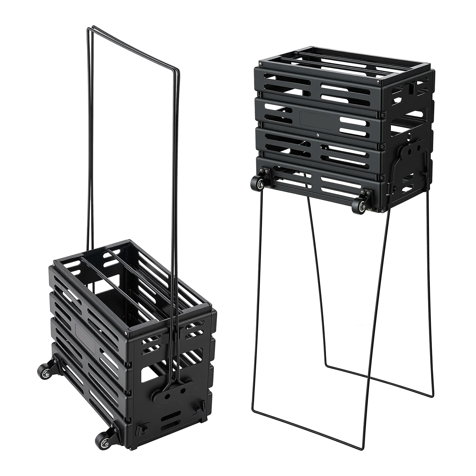 

SucceBuy 80 Tennis Balls Hopper Pickleball Basket Cart with Wheels Portable Pickleball Collection Caddy for Training Storage