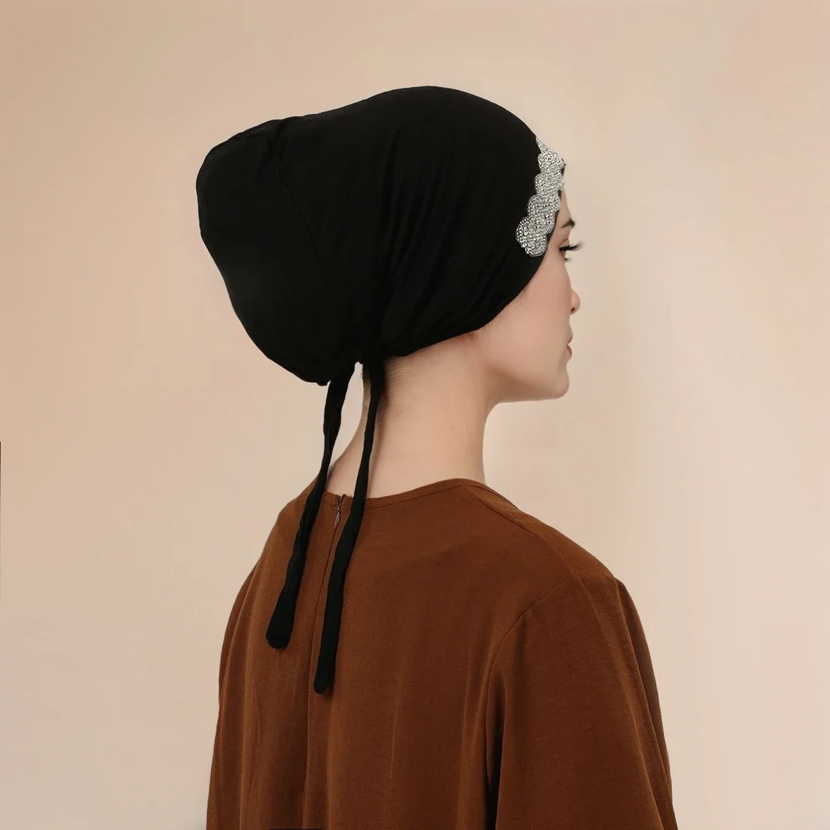 

Rhinestone Underscarf Inner Caps Hat Women Muslim Hijab Jersey Cap Islam Turban Beanies Bonnet Female Headscarf Turbante Mujer