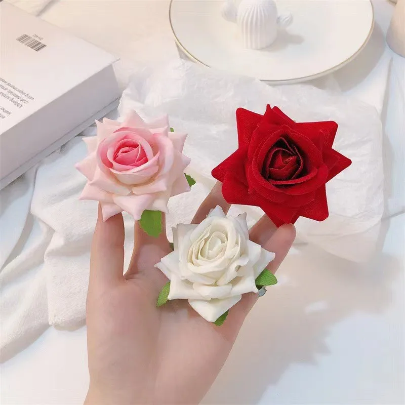 

AISHG French Vintage Rose Blossom Hair Clip Women Elegance High Quality Versatile Bangs Clip Hairpin Headdress Party Gift