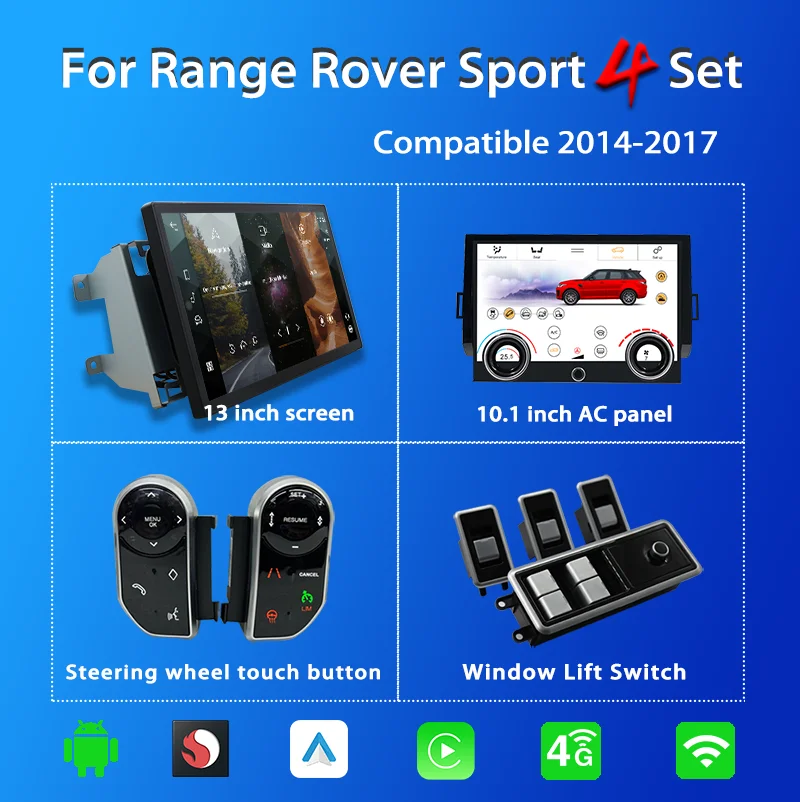 

Система Android, автомобильное радио для Range Rover Sport L494, мультимедийный плеер для Carplay и Android, оригинальное автомобильное меню OEM, панель переменного тока