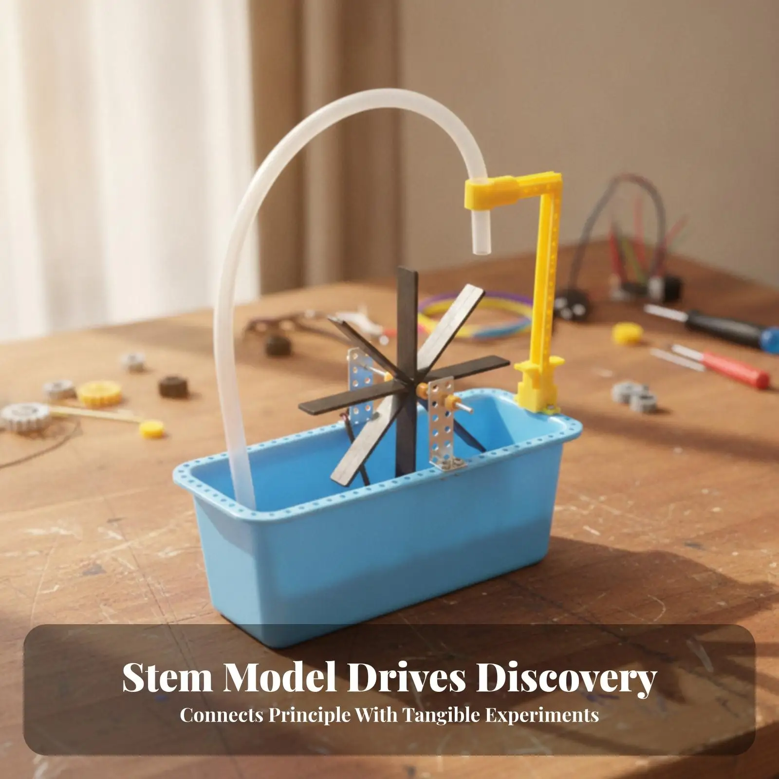 Physics Fluid Mechanics Waterwheel Model for Kids Science Fair Projects and Classroom Hands on Learning