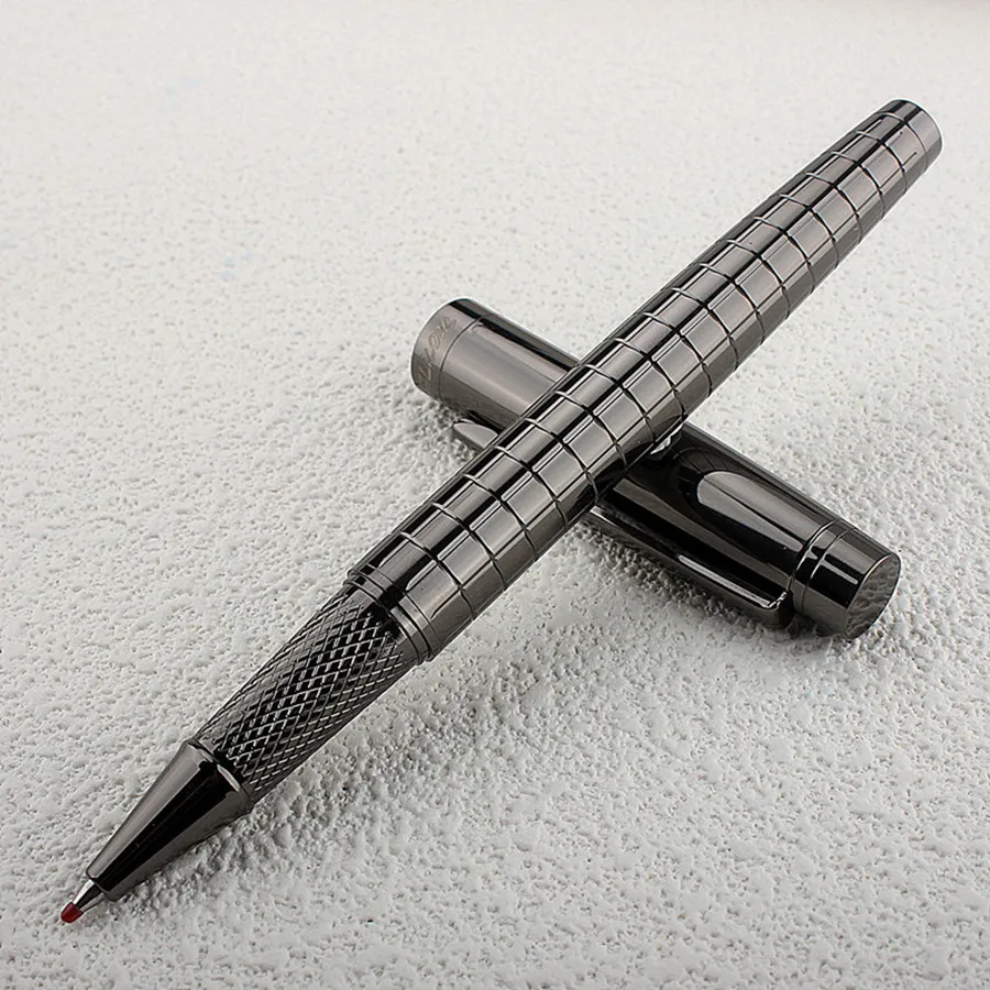 Monte Mount School Office Stationery Supplies Luxury Metal Gray Lattice Roller Ball Pen 0.7mm Metal Ballpoint Pens for Gift