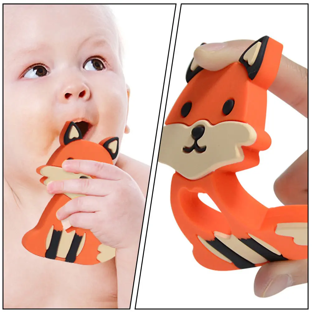 

1Pcs Baby Teether Silicone Infant Animal Shaped Chewing Tool Cartoon Molar Soother Safe Durable Baby Teething Toy