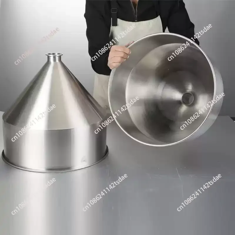 Thick 304 Stainless Steel Funnel Filling Machine Food Machinery Hopper Feeding and Blanking Funnel 40cm  Capacity : 20 L