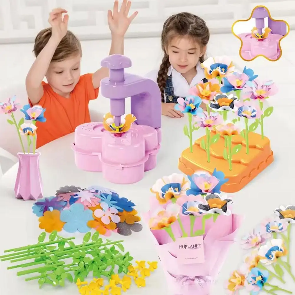 Zestaw do samodzielnego tworzenia bukietów z tkaniny, kwiaty z materiałów, zabawki, bukiety kwiatowe, zabawka dla dziewczynek, zestaw do samodzielnego tworzenia kwiatów, zestaw do rękodzieła, edukacyjne prezenty dla dzieci